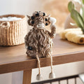 Fun Desktop Decoration, Creative Highland Cow Blowing Hair Statue Ornament for Home, Office, Living Room, Bathroom