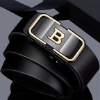 PrimeLetter Men's automatic buckle belt – Toothless Business Fashion Belt with Letter Buckle