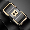 PrimeLetter Men's automatic buckle belt – Toothless Business Fashion Belt with Letter Buckle