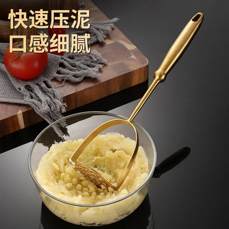 Stainless Steel Potato Masher & Garlic Presser: Kitchen Gadgets