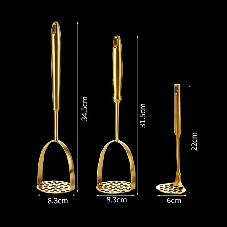 Stainless Steel Potato Masher & Garlic Presser: Kitchen Gadgets